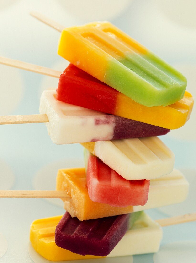 A stack of colourful ice lollies