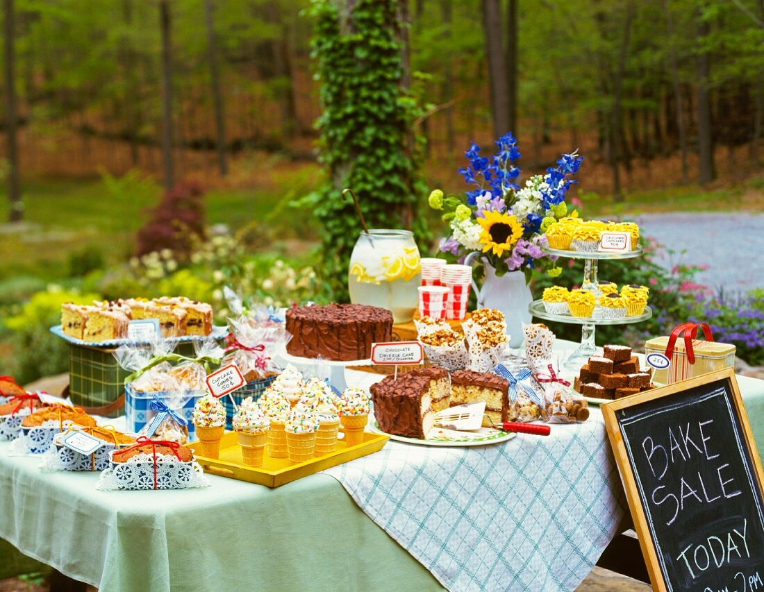 A large outdoor bakesale