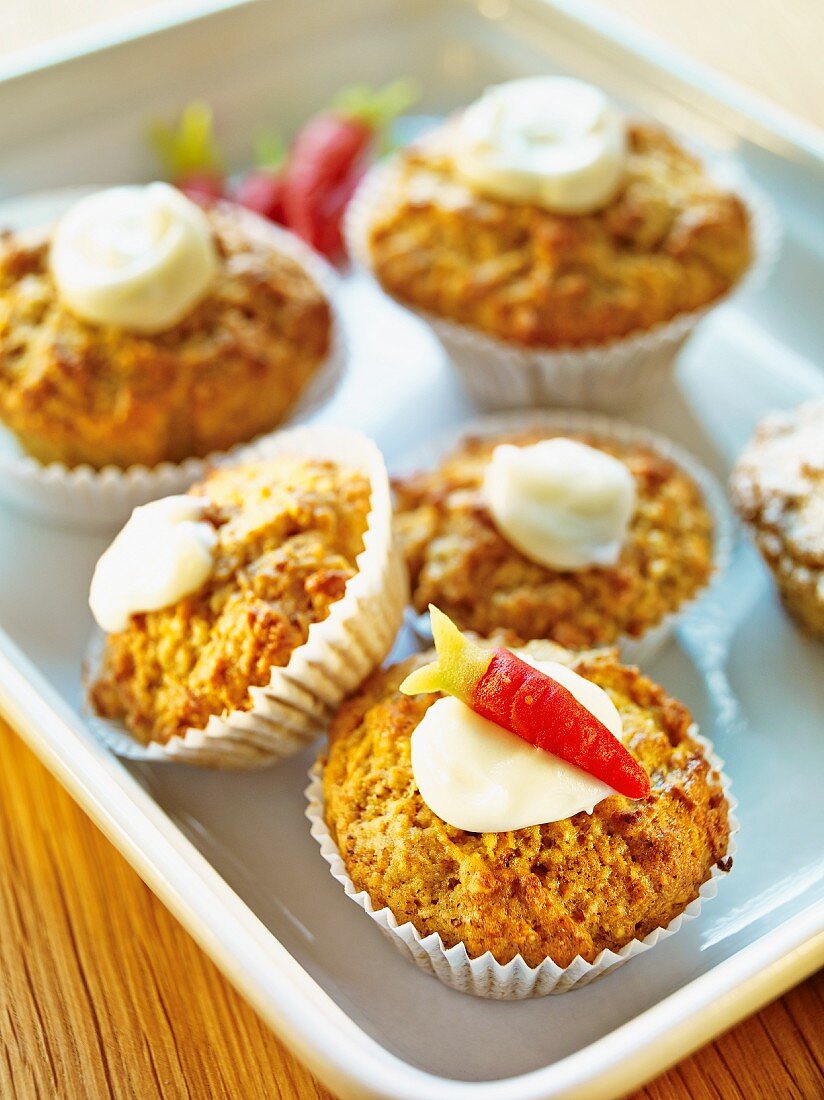 Carrot and nut cupcakes