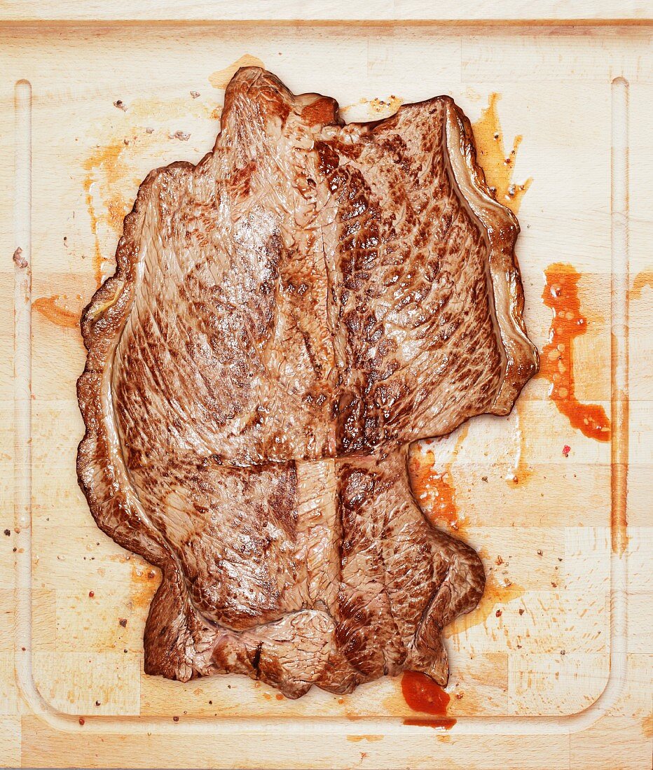 A Germany-shaped beef steak
