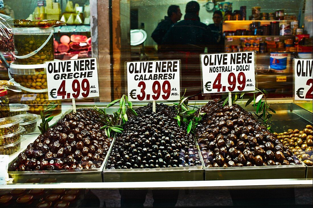 Olives at a market (Italy)