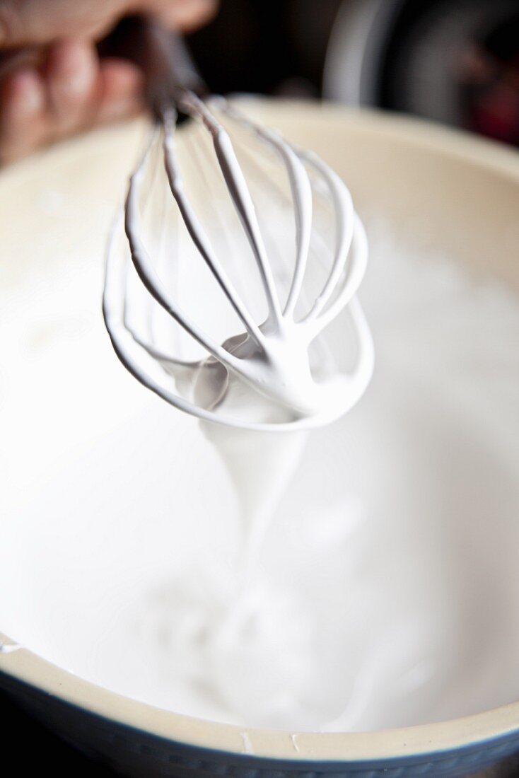 Meringue with a whisk
