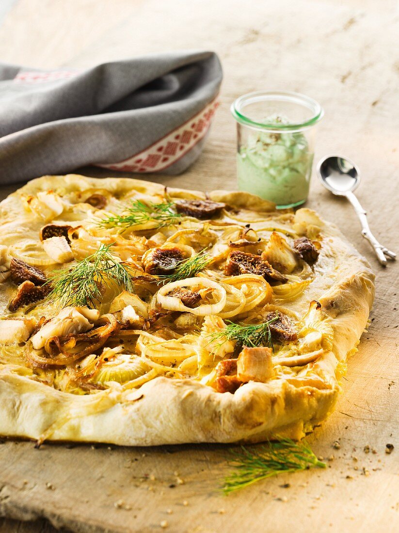 Onion flatbread with dill