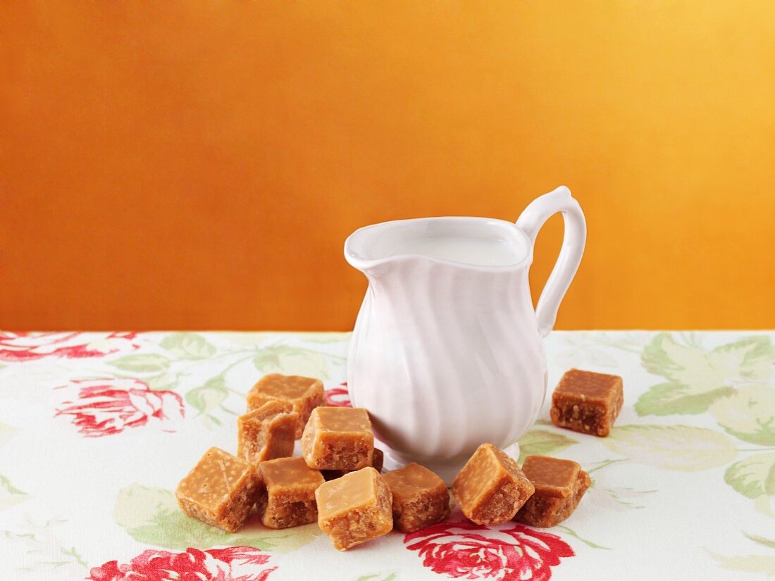 Fudge and a jug of cream