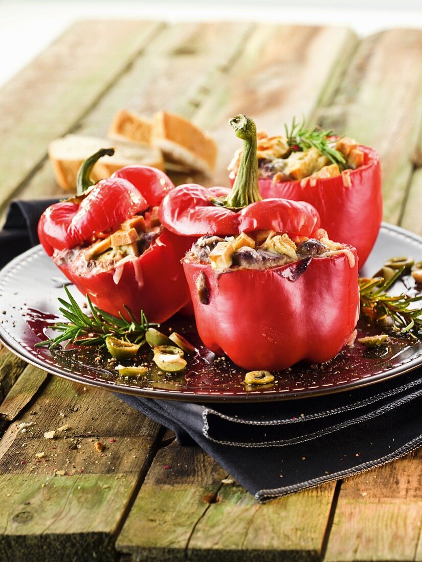 Stuffed roasted peppers with rosemary