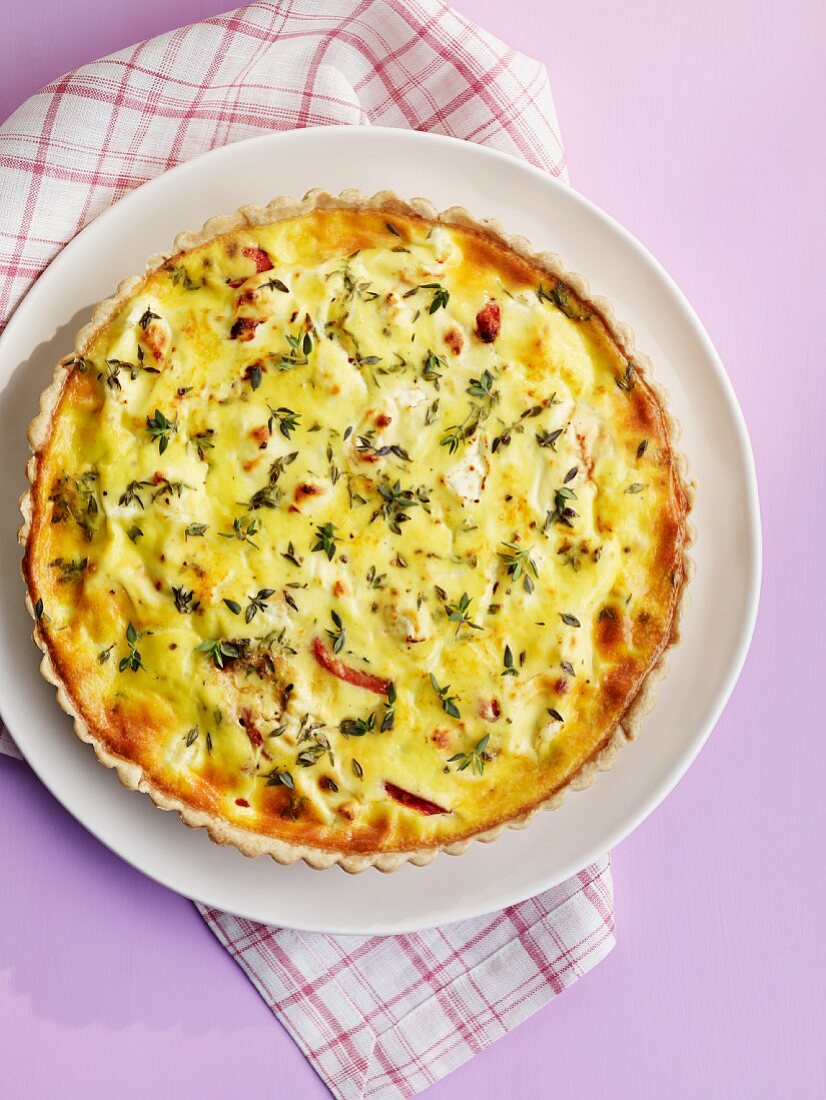 Herb quiche with bacon