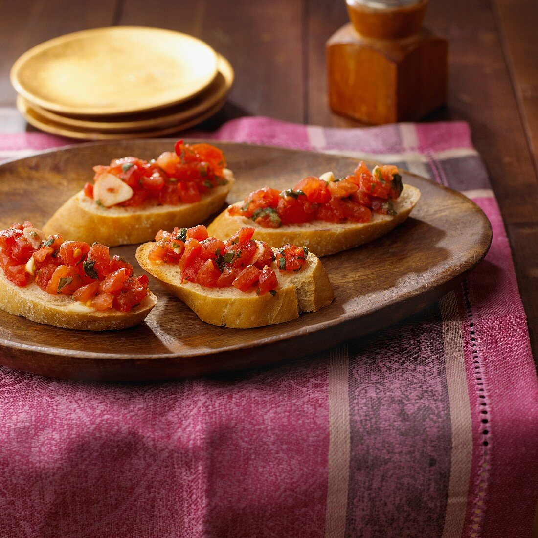 Crostini with fresh herb tomatoes