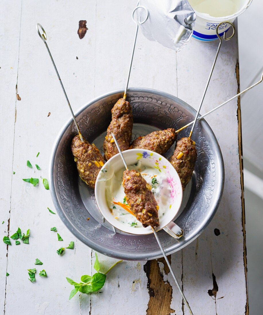 Lammkebabs mit Dip