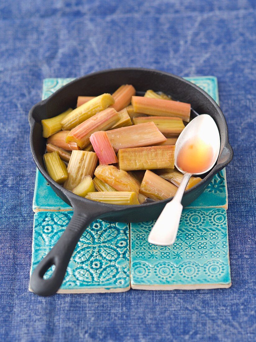 Rhubarb steamed with demerara sugar