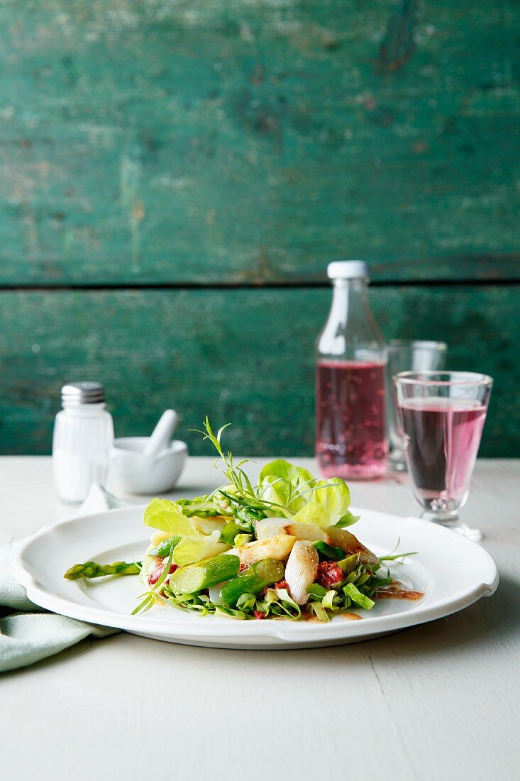 A fried asparagus salad