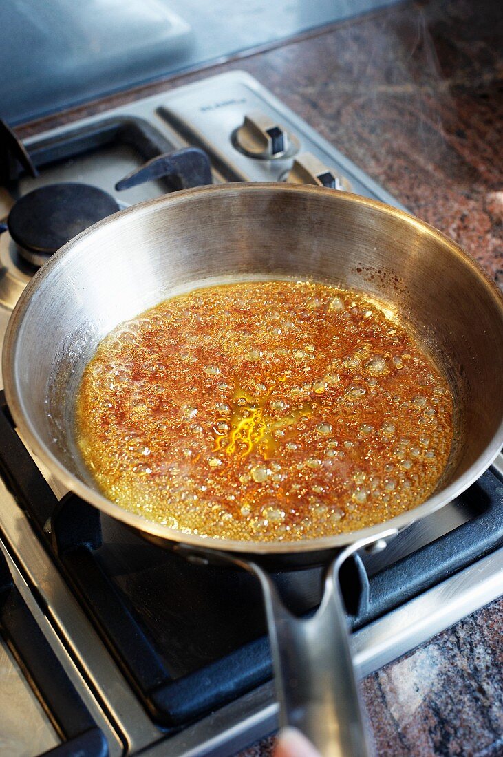 Caramel being made