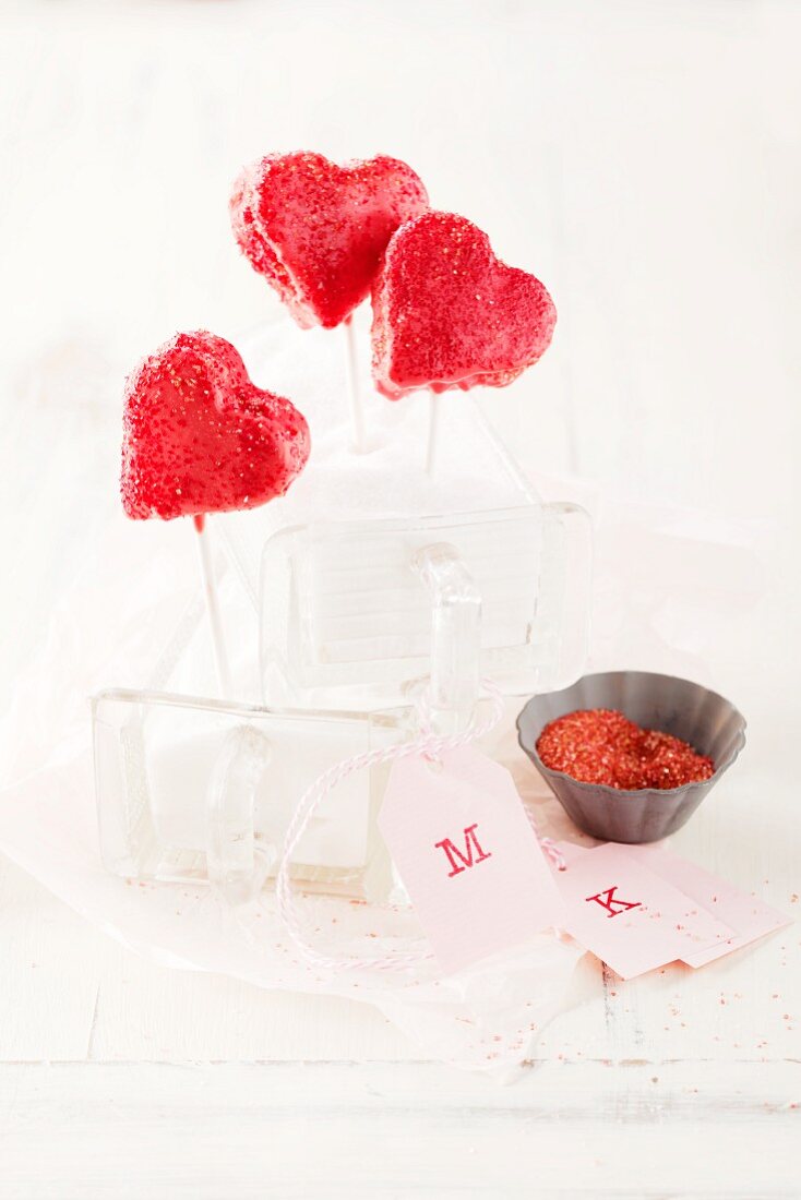 Heart-shaped cake pops