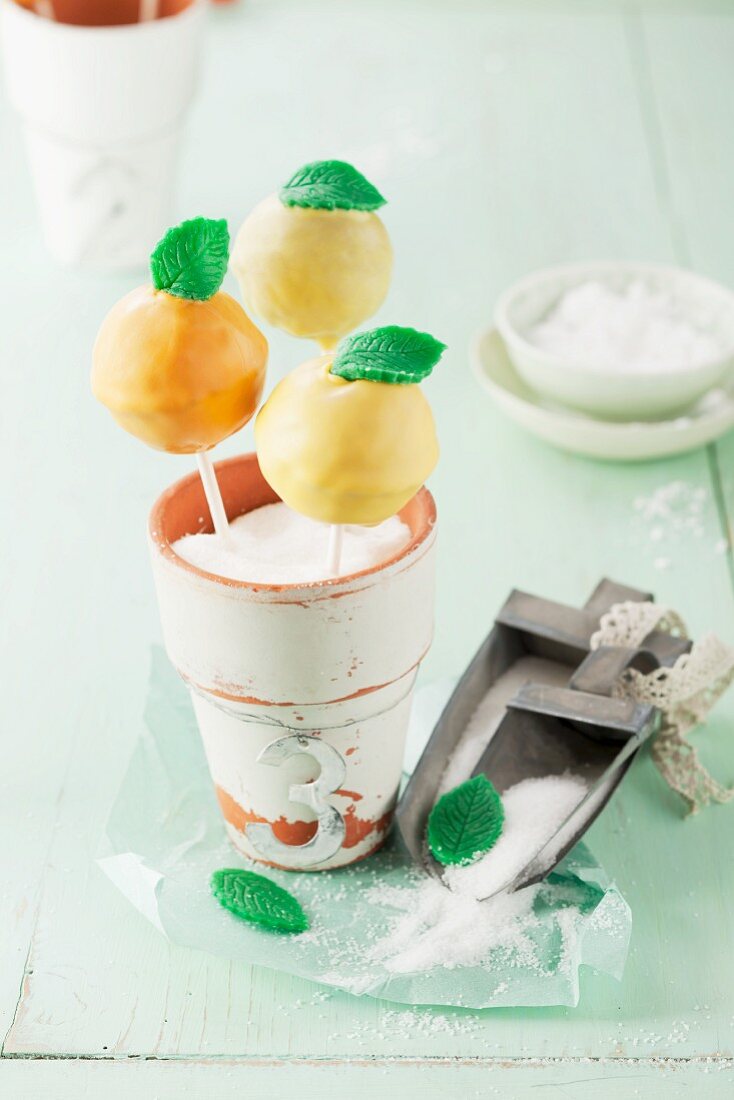 Citrus cake pops