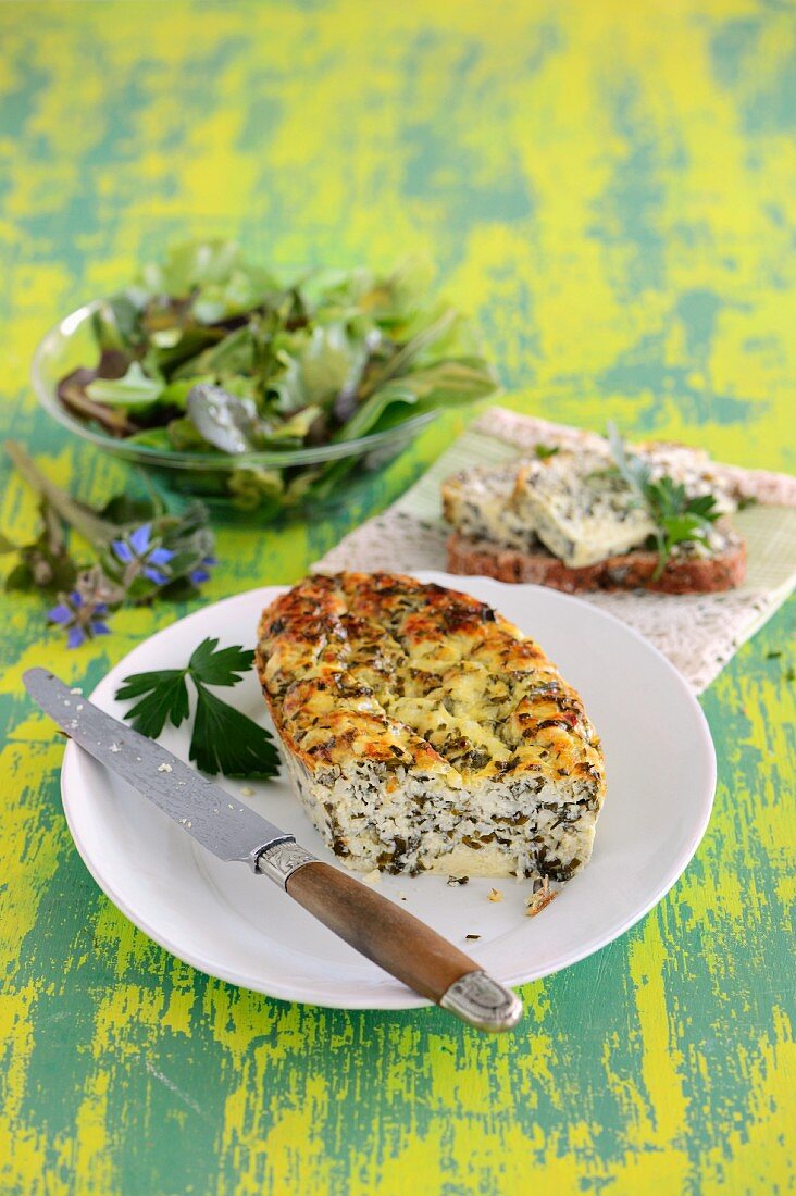 Cheese with spring herbs