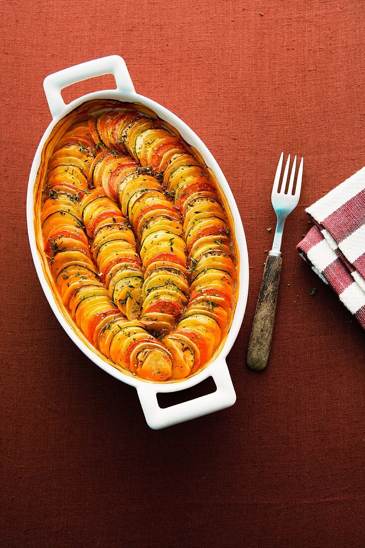 Kartoffel-Ratatouille-Gratin