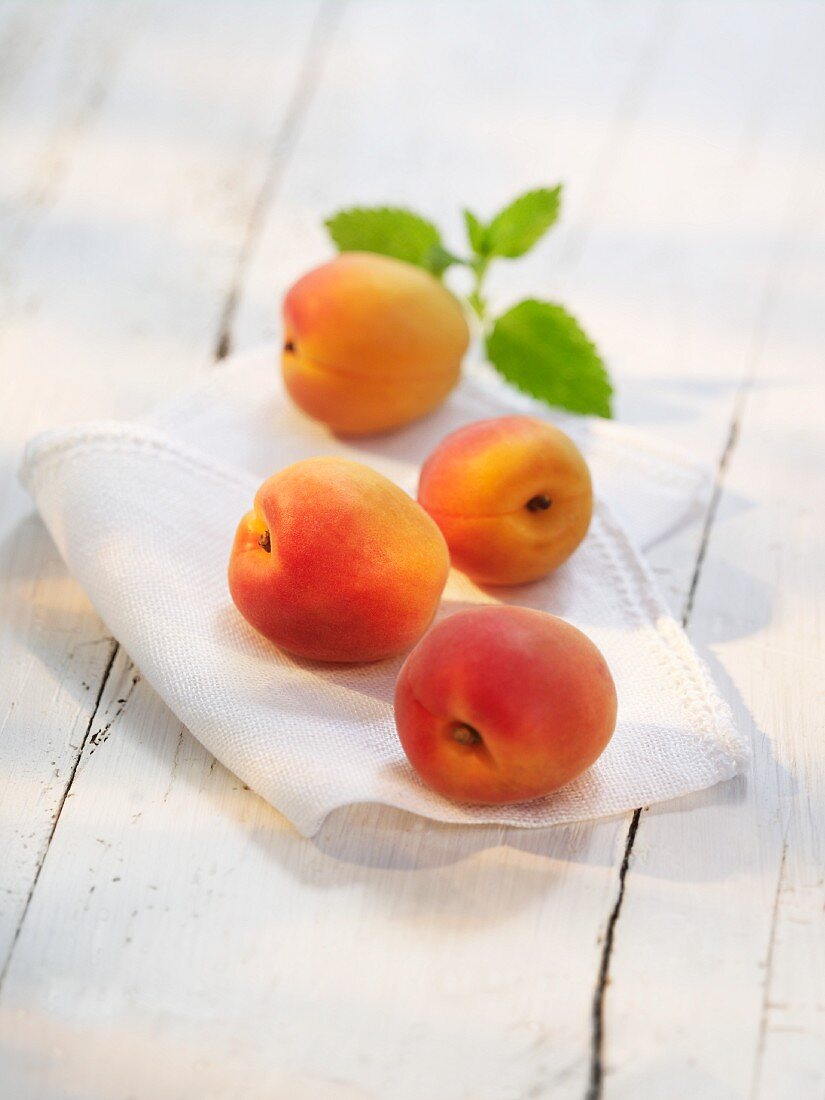 Apricots on a cloth