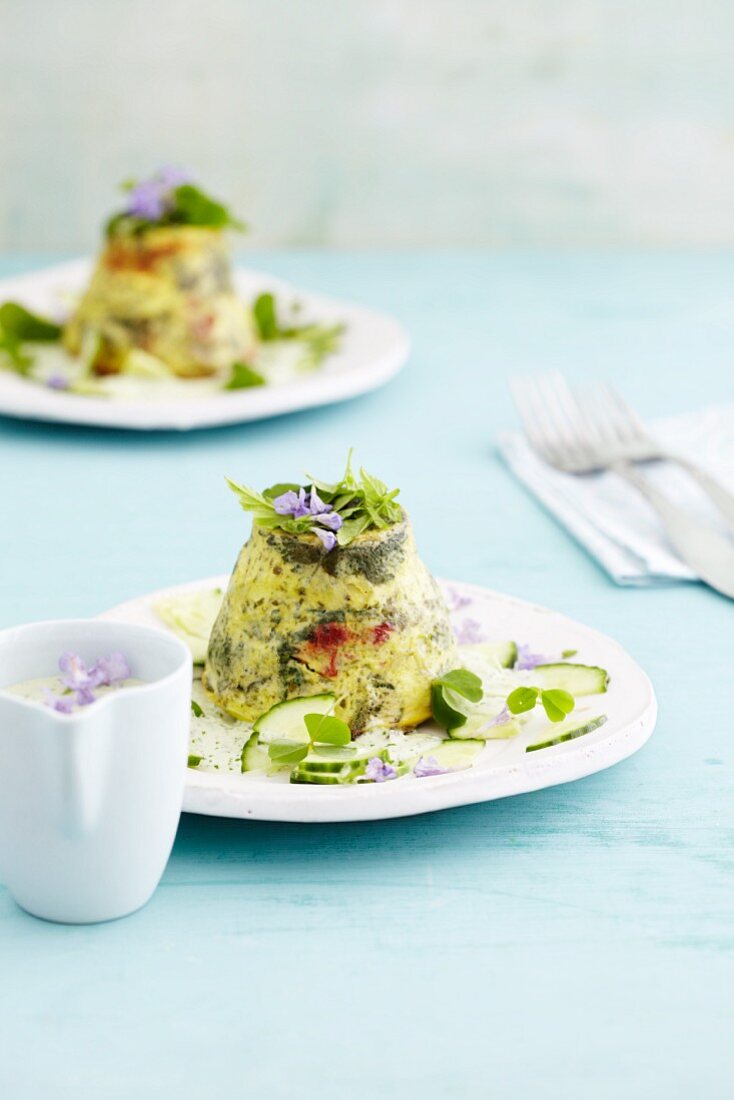 Potato towers with stinging nettle leaves