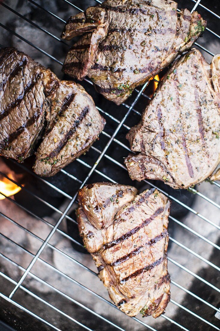 Grilled beef steaks