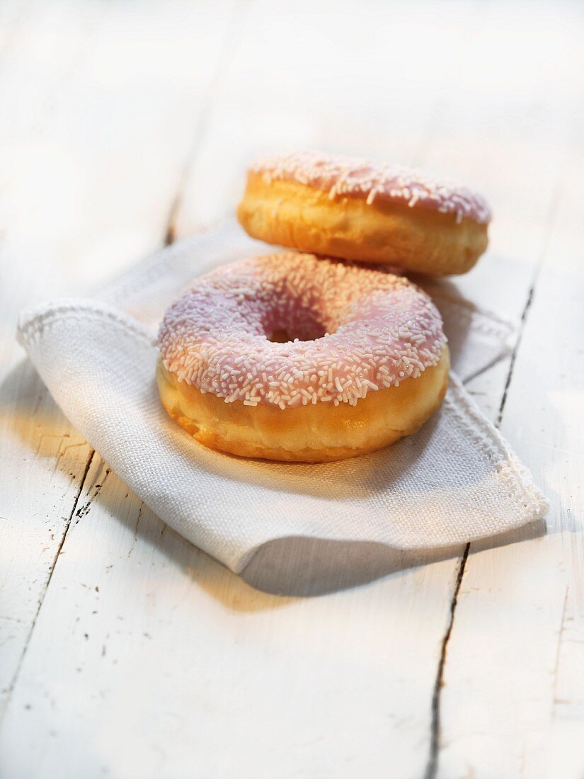 Doughnuts with sugar sprinkles