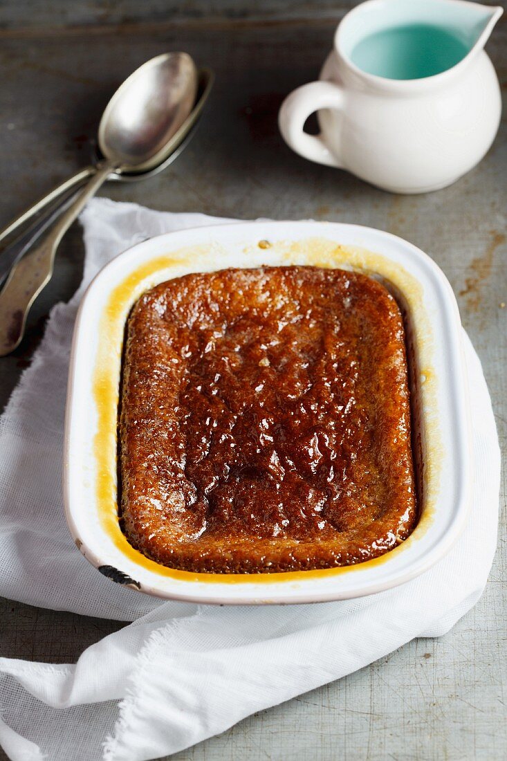 Malva pudding with Amarula syrup (South African)
