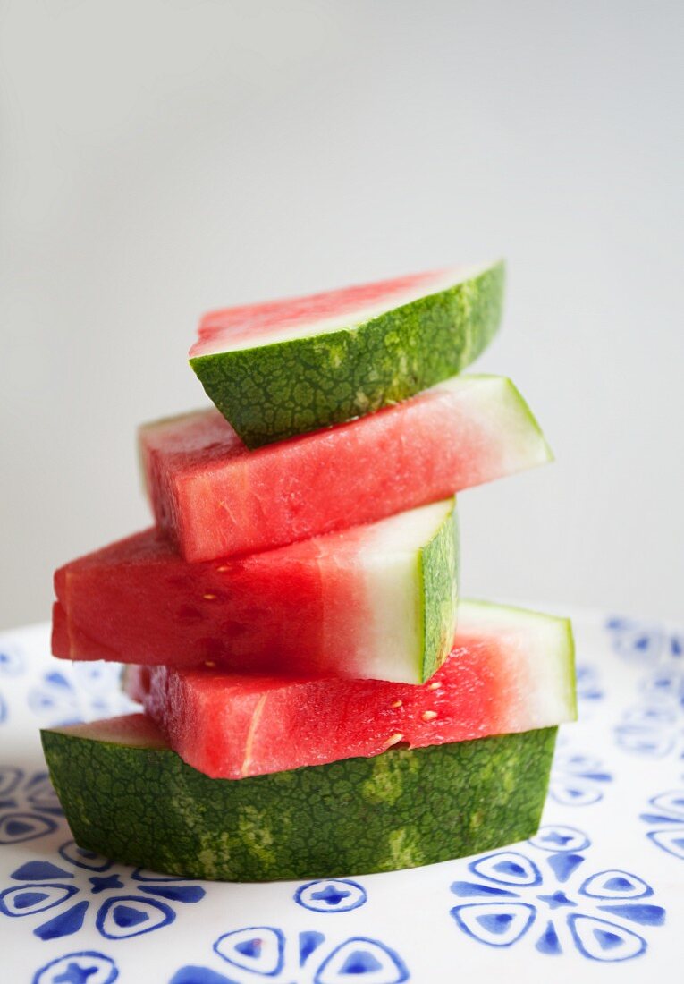 Three Watermelon Wedges; Stacked
