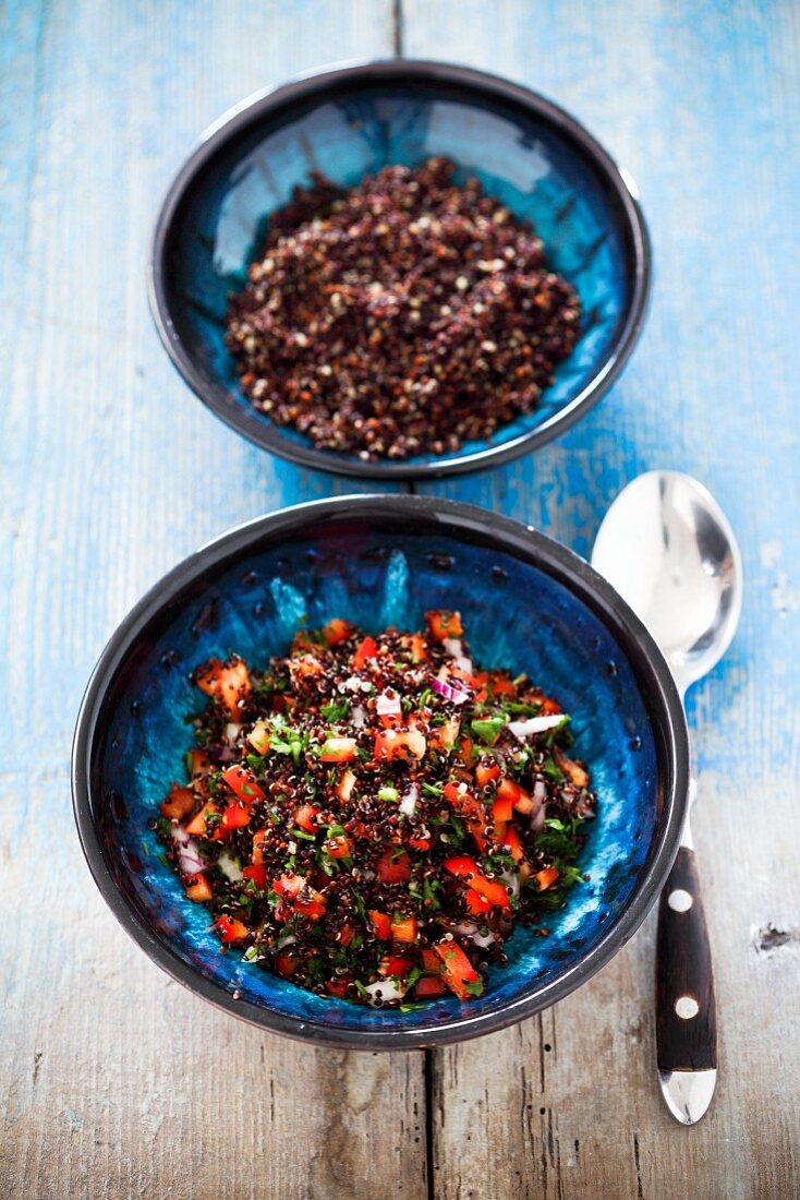 Quinoa salad with diced peppers