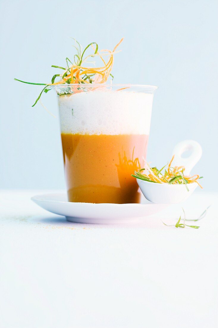 Pumpkin soup with curry and coconut foam