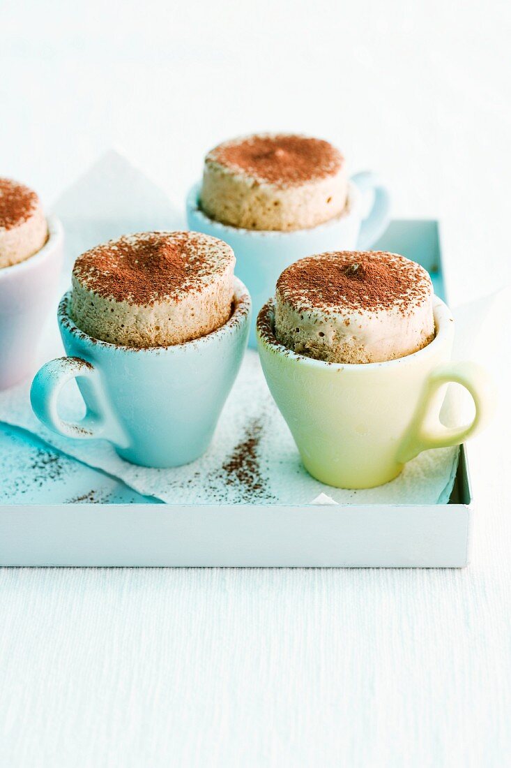 Iced mocha and cinnamon soufflés