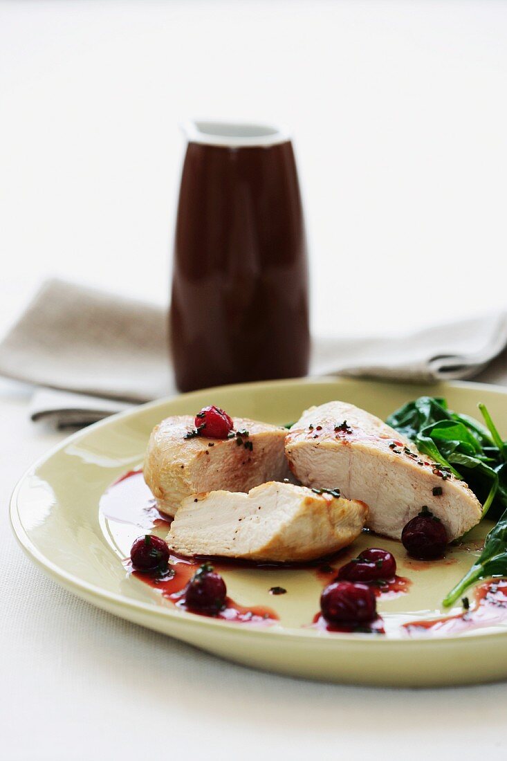 Chicken breast with cranberry sauce