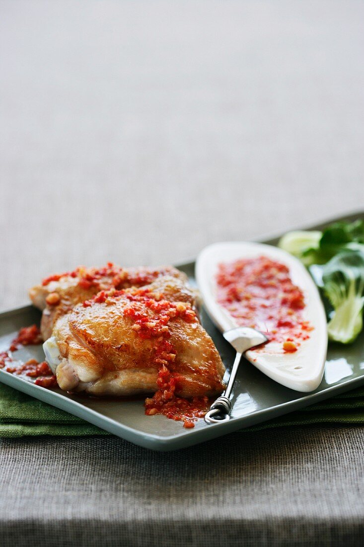 Chicken leg with Nam Jim sauce (Thailand)