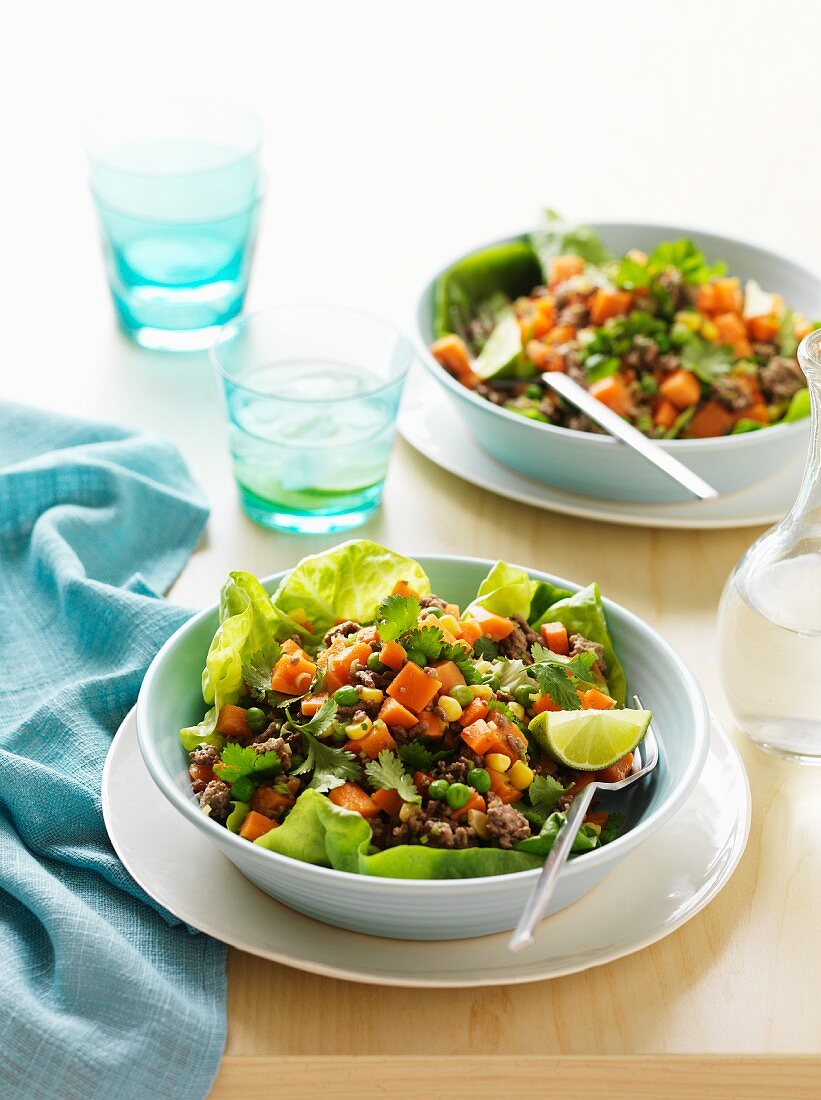 San Choy Bow (beef with vegetables served in lettuce leaves, China)