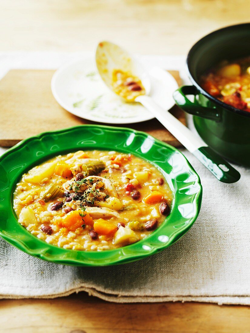 Barley and vegetable soup