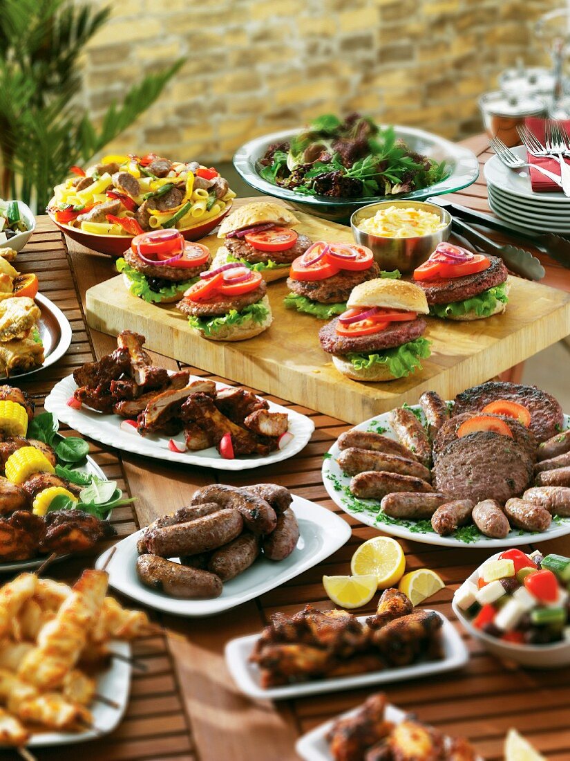 A barbecue buffet