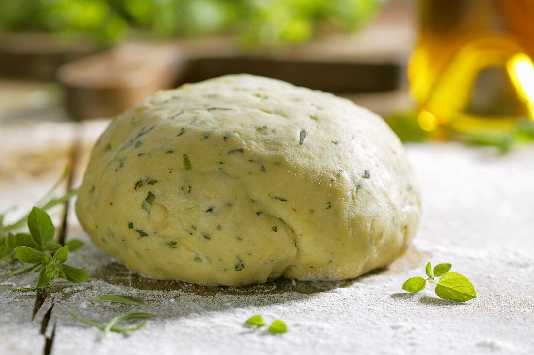 Pasta dough with oregano