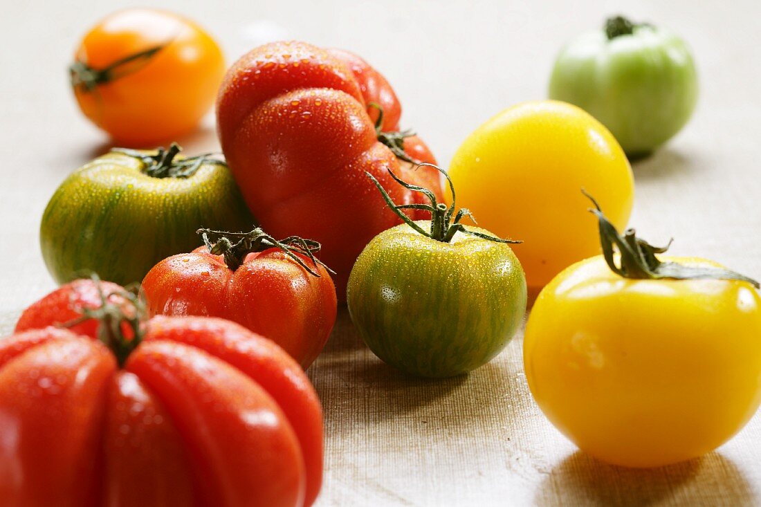 Assorted Wet Heirloom Tomatoes
