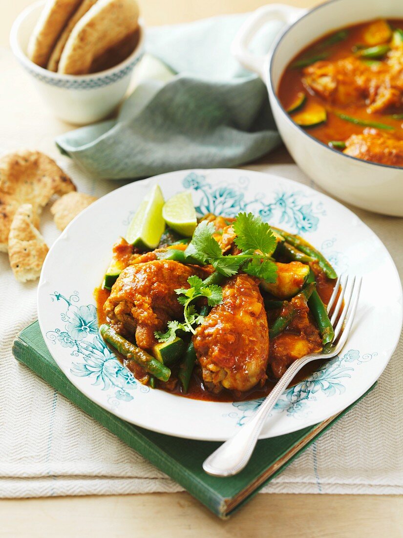 Chicken curry with green beans