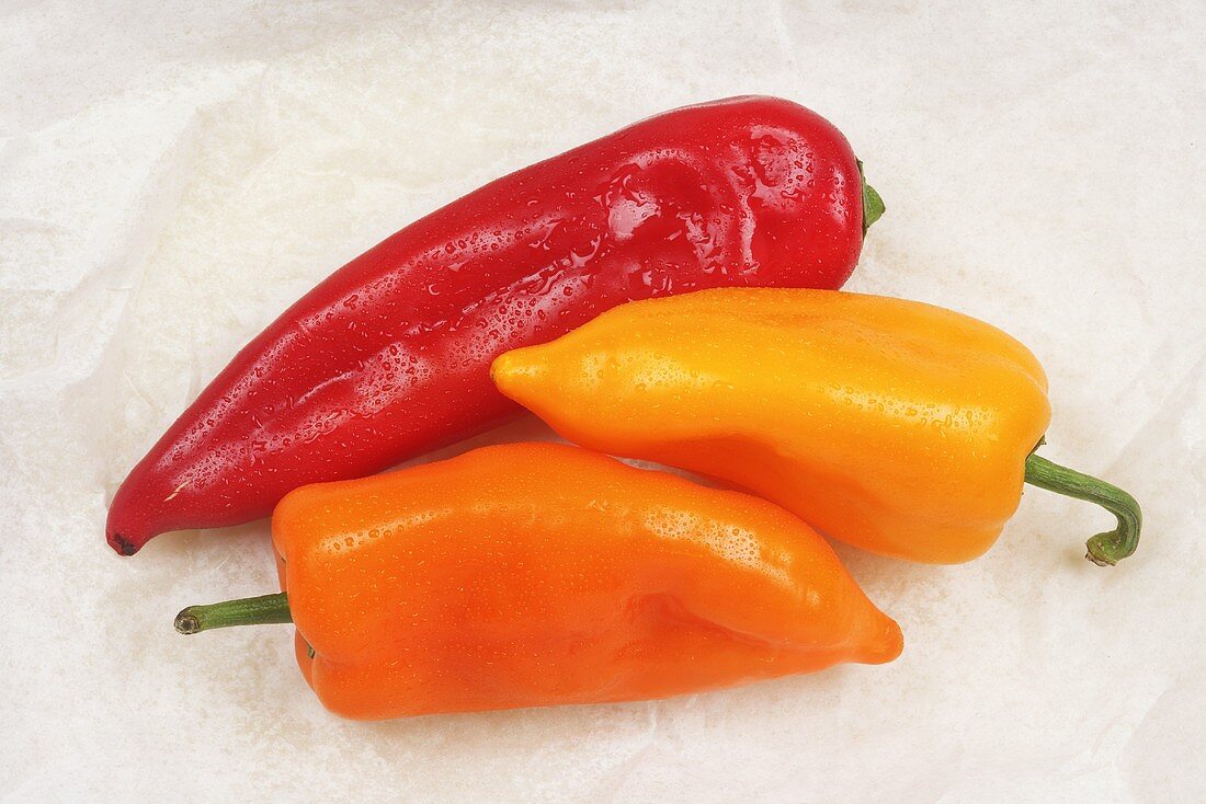 Red and orange pointed peppers