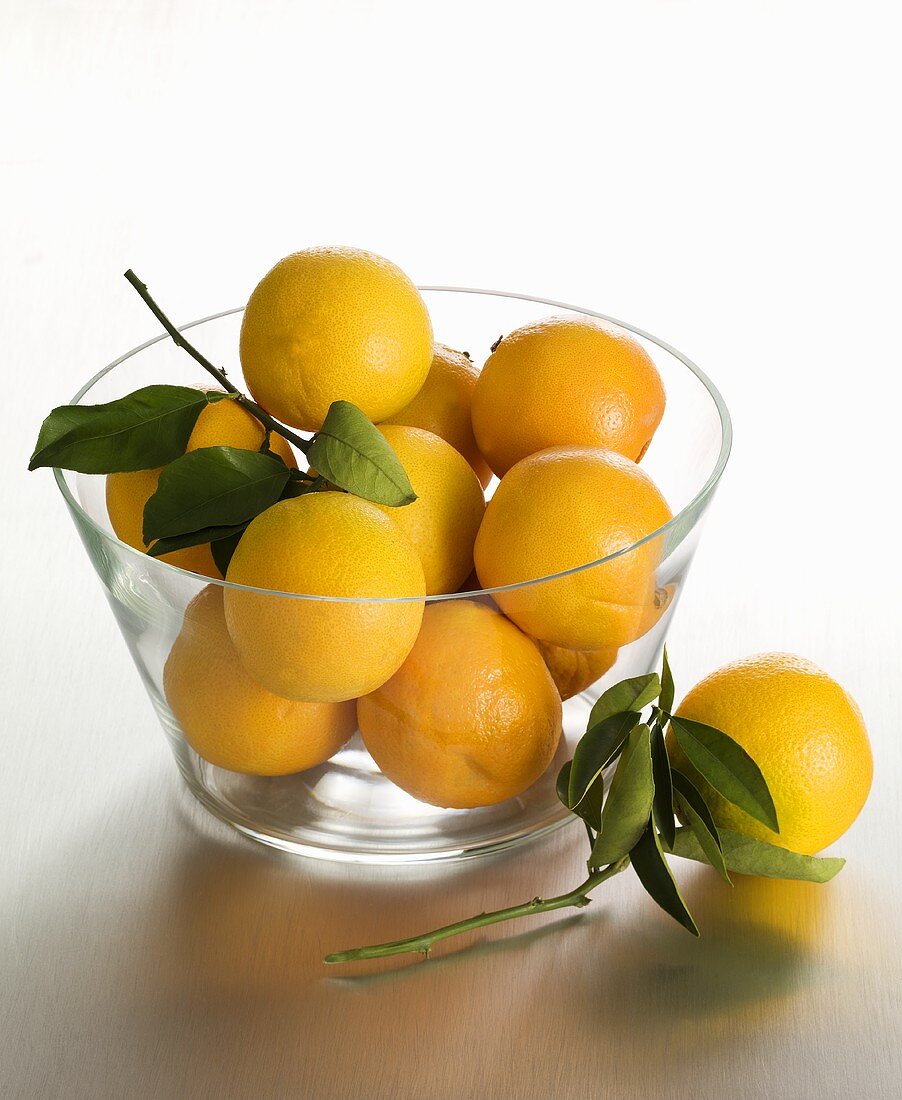 Lemons in a glass bowl