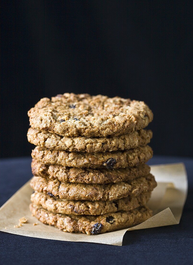 Stack of Oatmeal Raisin Cookies