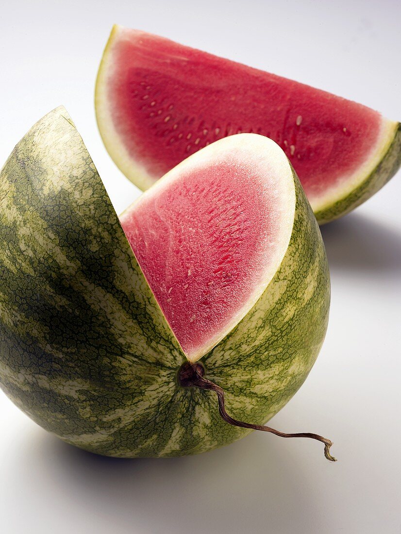 Watermelon showing a cut surface