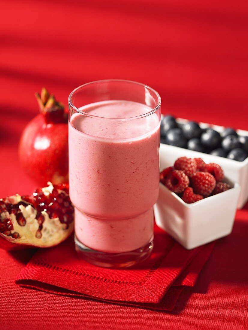 A berry and pomegranate smoothie