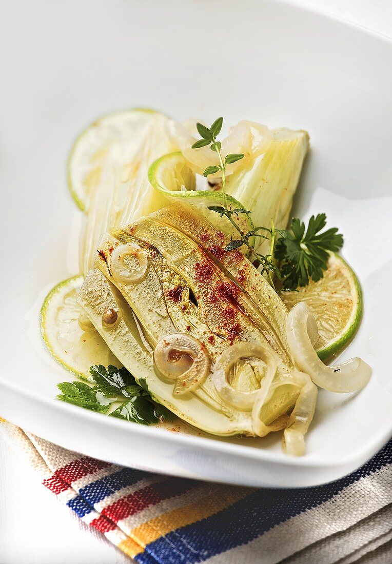 Fried fennel and onions