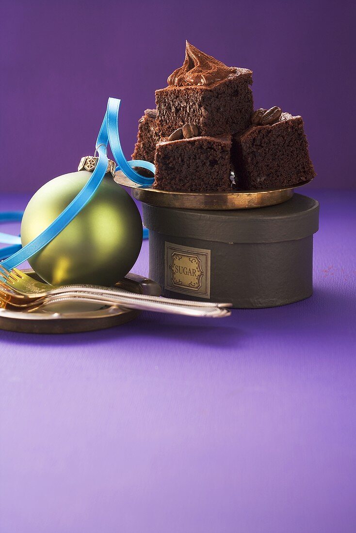 Chocolate-Fudge-Brownies zum Weihnachtsfest (USA)