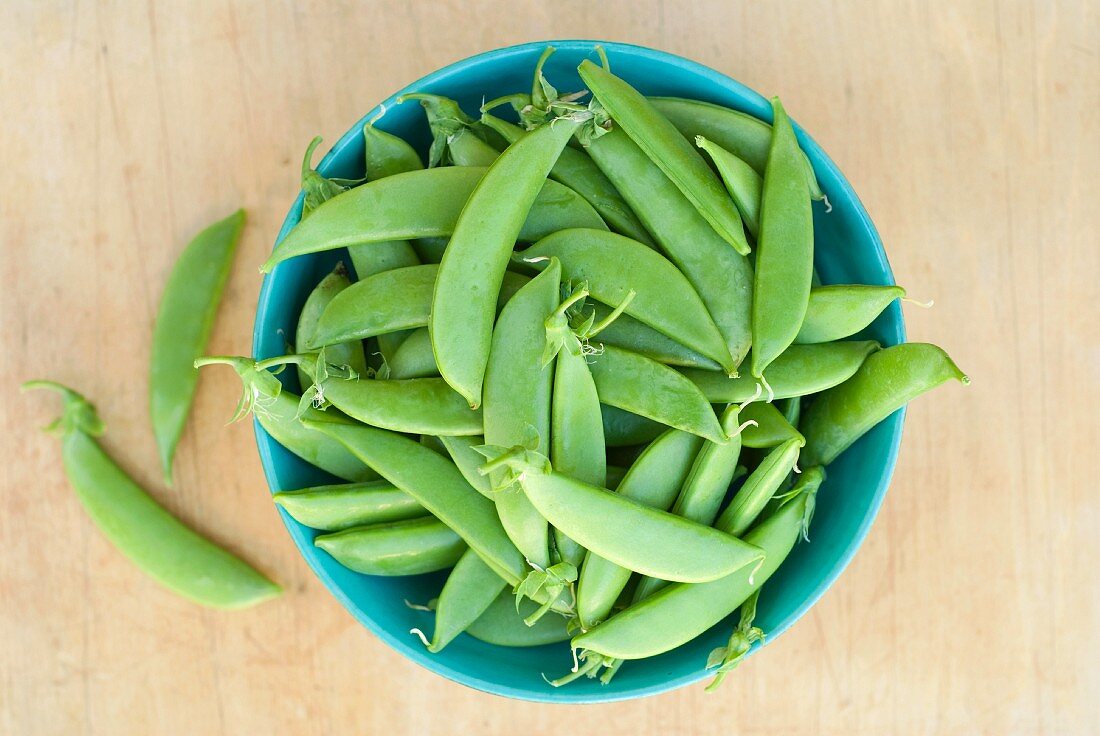 Bowl of Sugar Snap Peas from a Maine Garden
