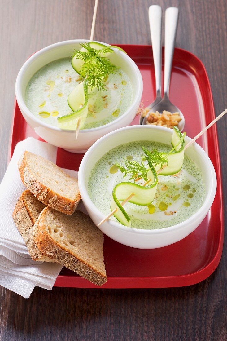 Cold cucumber soup from Bulgaria
