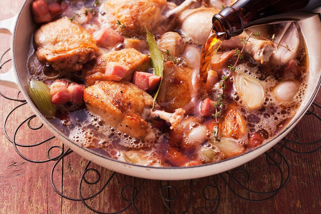 Beer braised chicken