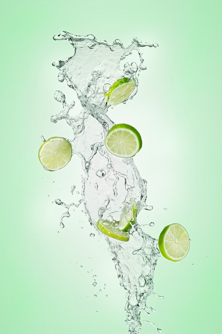 Slices of lime in water