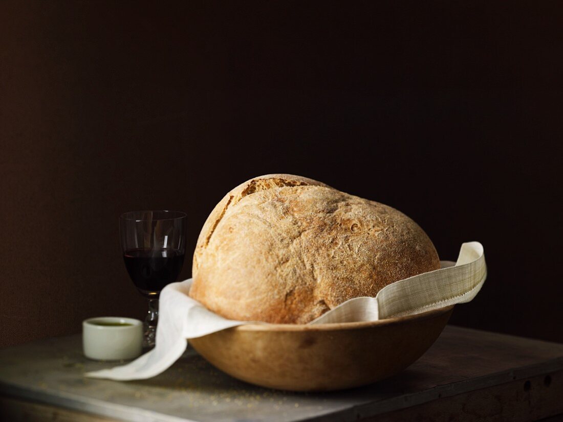 Artisan Pugliese Bread in a Bowl