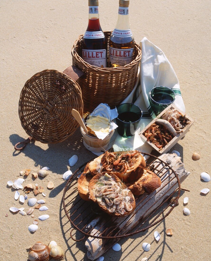 Picknick am Strand von Cap Ferret (Frankreich)
