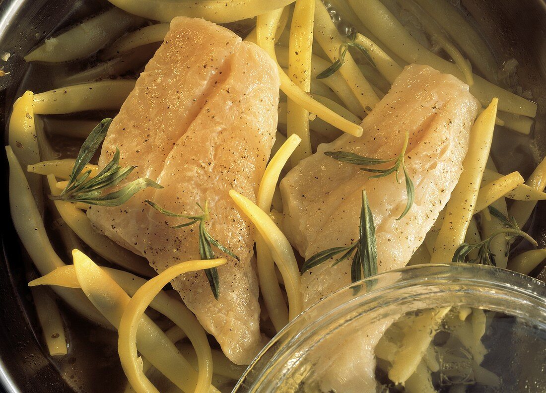 A Casserole of Redfish with Wax Beans